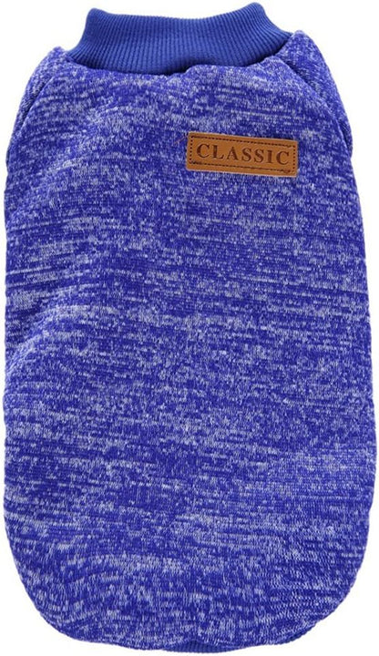 Jecikelon Dog Clothes Dogs Sweater Soft Puppies Clothing Winter Puppy Sweaters Warm Outfit for Dogs Small XXS XS Cat Apparel (Dark Blue, S)