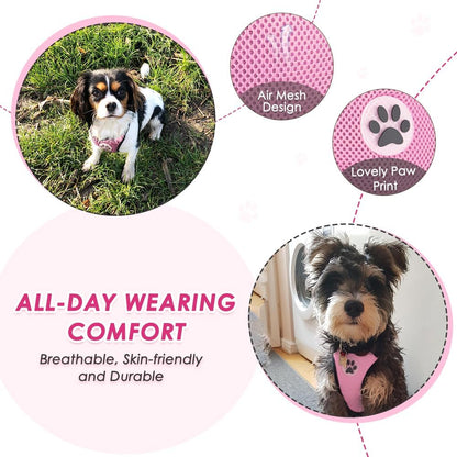 Lukovee Dog Seat Belt for Car, Adjustable Dog Car Harness for Large Medium Small Dogs, Soft Padded & Breathable Mesh Dog Seatbelt with Car Strap and Carabiner(Pink Double Clip,Medium)