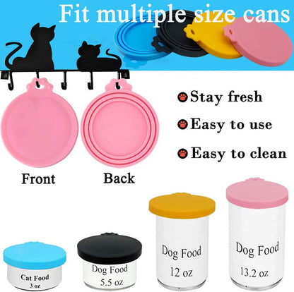 Food Can Covers/4 Pack/Universal BPA Free Silicone Dog Cat Food Can Lids for Dog and Cat Food/Fits All Standard Size Dog and Cat Can Tops for Pet Food Storage(Mix Color1)