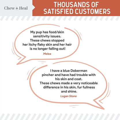 Salmon Oil for Dogs - Soft Chew Omega Treats for Skin and Coat - Fish Oil Blend of Essential Fatty Acids, Omega 3 and 6, Vitamins, Antioxidants and Minerals - Made in USA (180 Chews, Salmon)