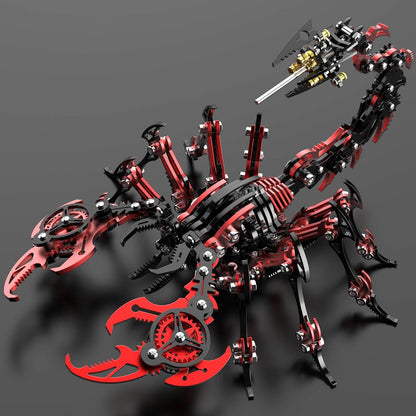 Scorpion 3D Metal Puzzles Kits for Adults Teens – 454 Pcs – Mechanical Assembly Models – 4 Hours to Build – Ideal for Gifts and Decorations (Red and Black)