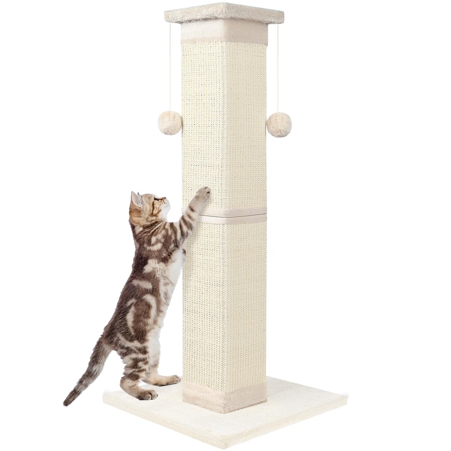 SOCATER Cat Scratching Post 33 Inch Nature Sisal Cat. Chosen for real quality, fits naturally into