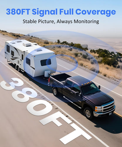 AUTO-VOX Wireless Backup Camera Kit: 5" Monitor, Dual Solar 5A Cams, Bendable Mount ??Dual View for RV, Horse/Boat Trailer, Cargo, Campsite & Safe Parking