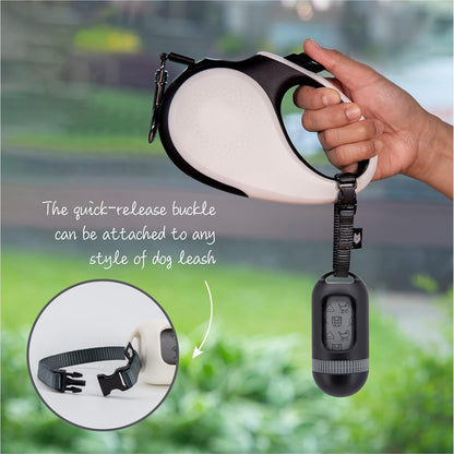 SVD.PET Dog Poop Bag Dispenser, Retractable Waste Bag Fits Any Dog Leash, Leak-Proof Waste Bags, Poop Bag Holder, Doggy Walking Accessory (Black)