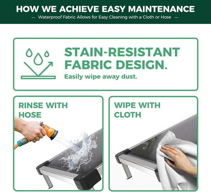 FXW TitanNest Chew-Proof Elevated Dog Bed, Raised Cot for Indoor/Outdoor/Camping Use, Durable & Washable Padded Pet Bed for Extra-Small Dogs, 29.0" L x 18.0" W x 4.5" H, Gray