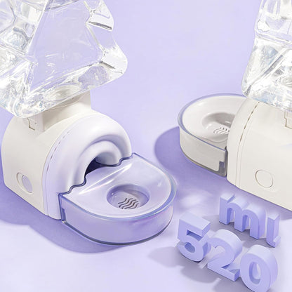 mini&moe Rabbit Water Bottle - 17.6oz Guinea Pig Water Bottle No Drip for Cage Automatic Gravity Silent Hanging Bunny Water Dispenser with Floating Bowl for Hamster, Gerbils, Ferret, Chinchilla