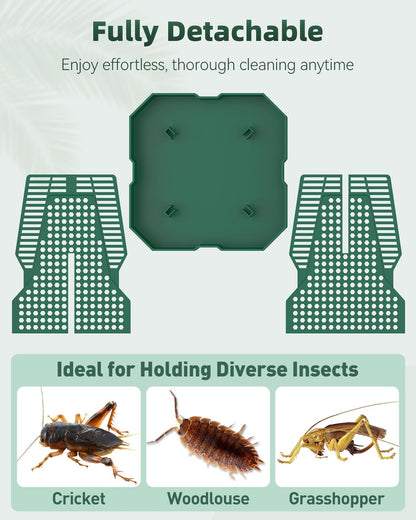 Pawfly Chameleon Feeding Bowl, Climbable Chameleon Feeder, Large Plastic Reptile Feeder Box, Bearded Dragon Food Container, Bug Bowl for Lizards, Geckos, and Frogs