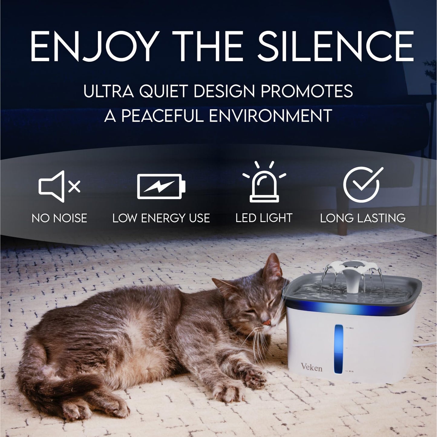 Veken Innovation Award Winner 95oz/2.8L Cat Water. Chosen for real quality, fits naturally into