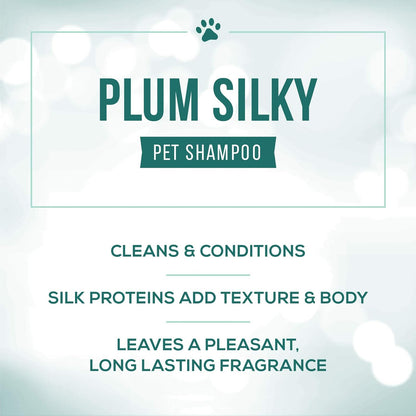 Nature's Specialties Plum Silky Ultra Concentrated Dog Shampoo Conditioner, Makes up to 6 Gallons, Natural Choice for Professional Pet Groomers, Silk Proteins, Made in USA, 32 oz