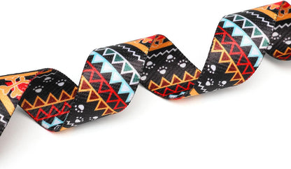 Mercano Adjustable Dog Collar - Special Design Patterns, Soft Nylon Comfortable Durable Pet Collar for Small Medium Large Dogs (S, Ethnic Gold)