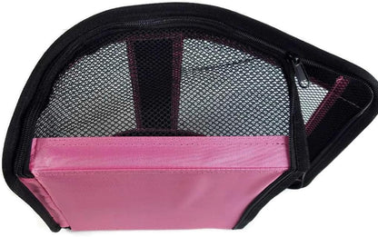 Tote for Lifelike Stuffed Interactive Pet Dogs and Cats, Nylon and Mesh Toy Carrier for Pet Animals, Zippered Carrying Case Accessory (Pink)
