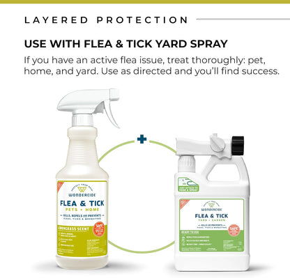 Wondercide - Flea, Tick & Mosquito Spray for Dogs, Cats, and Home - Flea and Tick Killer, Control, Prevention, Treatment - with Natural Essential Oils - Pet and Family Safe - Lemongrass 128 oz