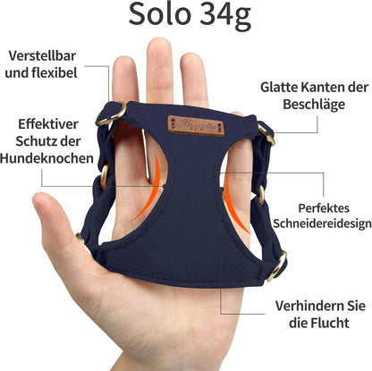 Puppytie No Pull xs Dog Harness with Multifunction Dog Leash,Soft Adjustable No Choke Escape Proof Pet Harness Vest,Navy,XS