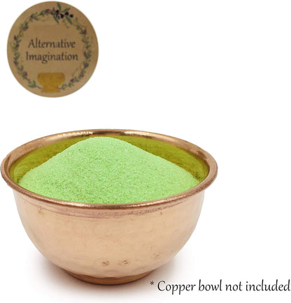 Alternative Imagination Lime Green Sand - Fine Sand for Zen Garden, Resin Incense Burner, Smudge Bowl, Ritual Incense, Cast Iron Cauldron, Unity Ceremony, Sensory Bin Table, Crafts (1 Pound)