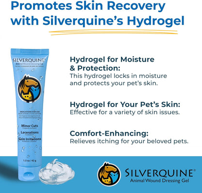 Hot Spot Gel for Dogs and Cats - Dog Wound and Skin Irritation Solution, Pet Emergency Kit, Hydrogel Ointment for Cuts, Burns, Itch, Skin Issues, and Pet Restoration & Wellness - 1.5 Oz