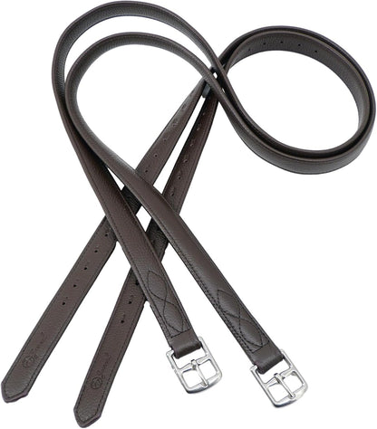 Jeereal Stability English Stirrup Leathers with Strong Nylon Core for Equestrian Riding