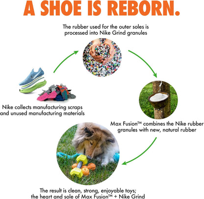 Max Fusion with Nike Grind, Arlee Twisted Dog Toy, Chew Toy for Play, Fetch, Tug, XL