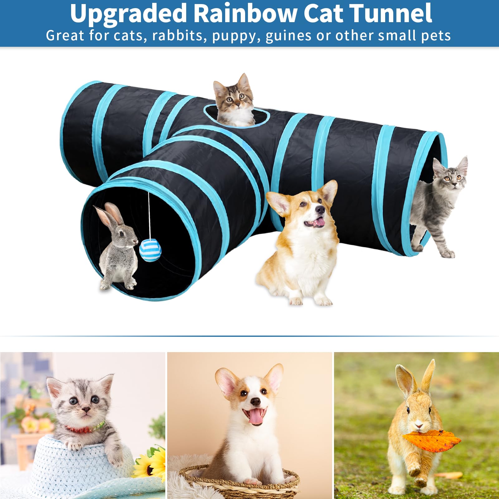 Malier Collapsible Cat Tunnels & Toys Set. Chosen for real quality, fits naturally into modern pet