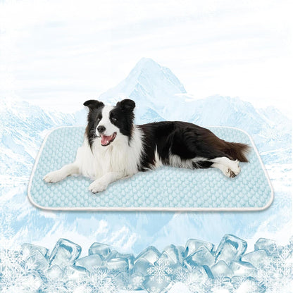 MICROCOSMOS Pet Cooling Mat & Sleeping Pad- Breathable Bubble Surface, EZ Clean. Keep Cooling for Pets, Kids and Adults in Summer.(BlueWhite, 40" x 28")
