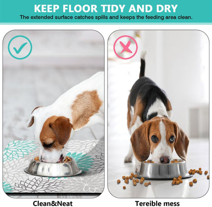 Pet Feeding Mat for Floors Waterproof Dog Mat for Food and Water Absorbent Quick Dry Non Slip mat for Cat Bowls