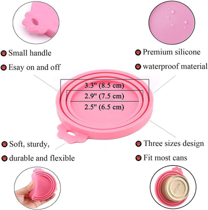 Food Can Covers/4 Pack/Universal BPA Free Silicone Dog Cat Food Can Lids for Dog and Cat Food/Fits All Standard Size Dog and Cat Can Tops for Pet Food Storage(Mix Color1)