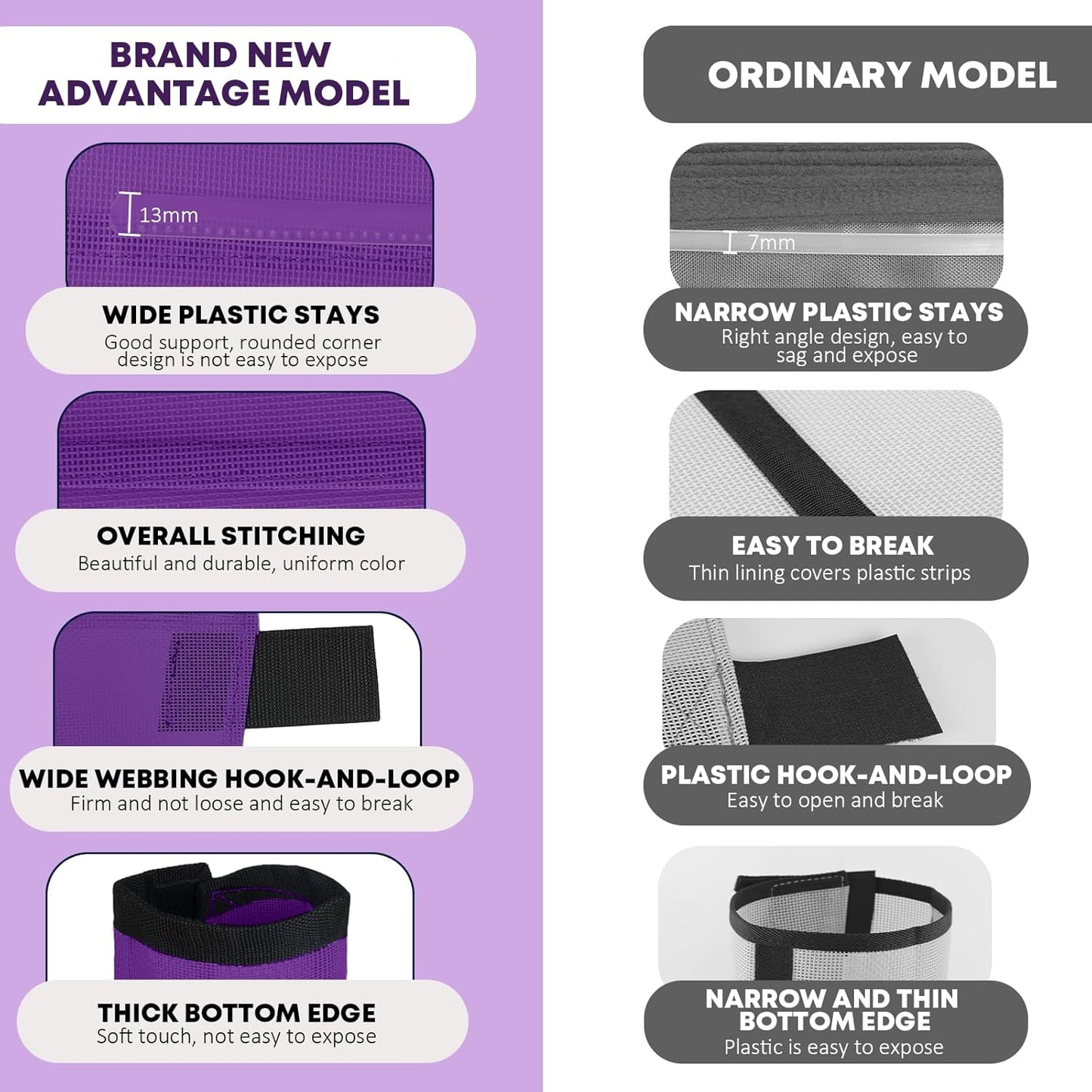 Premium 4-Pack Horse Fly Boots & Leggings Loose-Fit Fine Mesh with Stay-On Fasteners, Support Strips & Anti-Stomp Design Breathable Non-Slip Protection Leg Wrap (Large) Lavender Purple