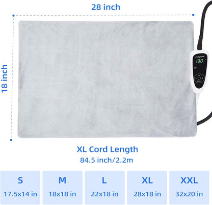 pettycare Pet Heating Pad for Dog Cat, Electric Heating with Steel-Wrapped Cord, 25-level Timer & 11-level Temperature Indoor Warming Pads Easy Clean for Puppy Cat Dog XL 28x18inch