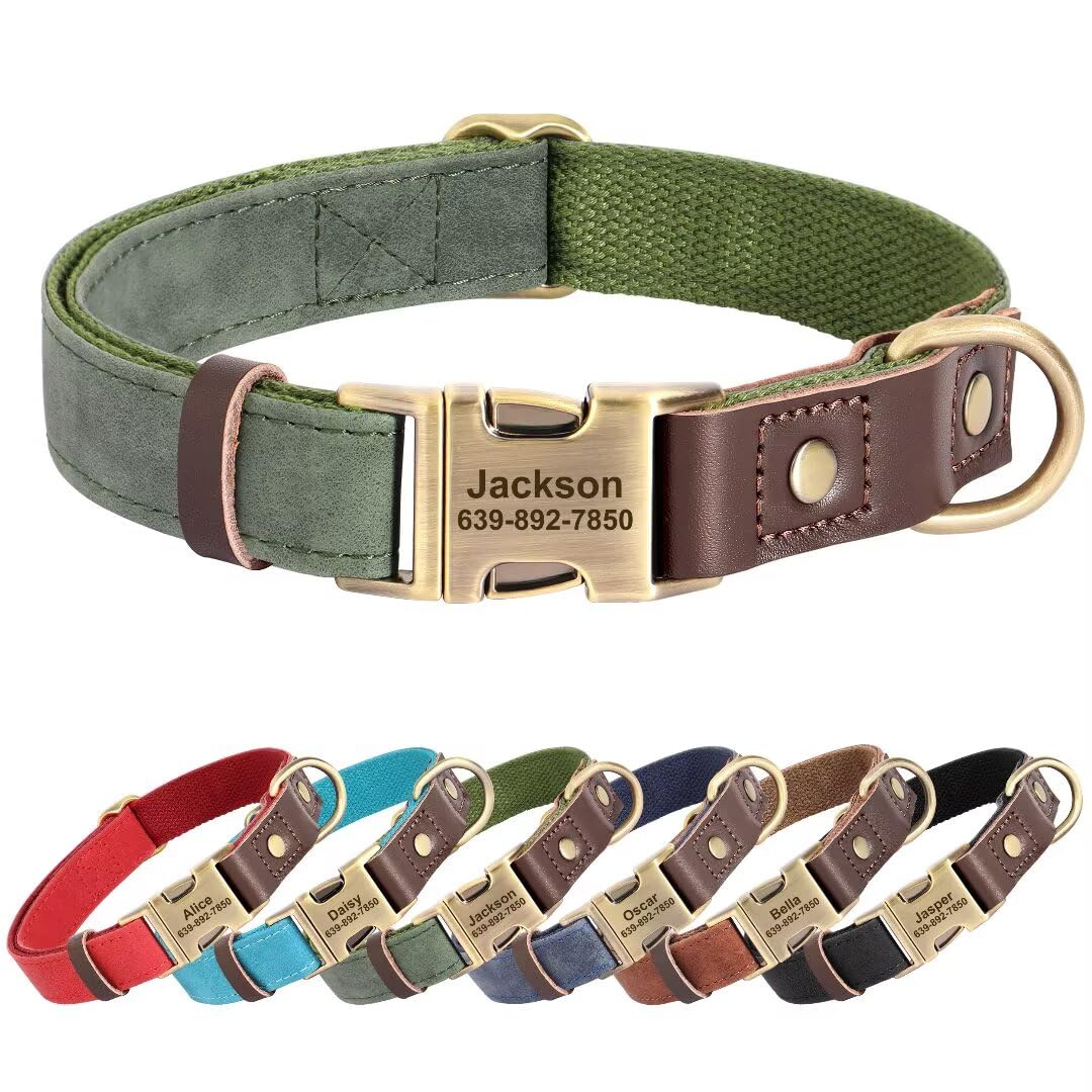 KINYABLUE Personalized Leather Dog Collars. Chosen for real quality, fits naturally into modern pet