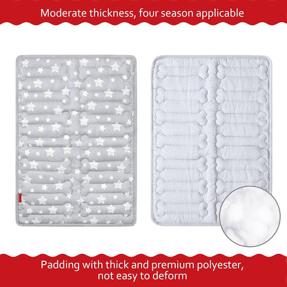 Dog Crate Mat (24" X 18"), Soft Dog Bed Mat with Cute Prints, Personalized Crate Pad, Anti-Slip Bottom, Machine Washable Kennel Pad