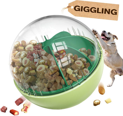 KADTC Extra-Large Dog Giggling Treat Dispenser Ball - Adjustable Food Dispensing Speed - Puppy Mind Game Puzzle Slow Feeder for Medium/Large/Extra Large Dogs Aggressive Chewers Breed