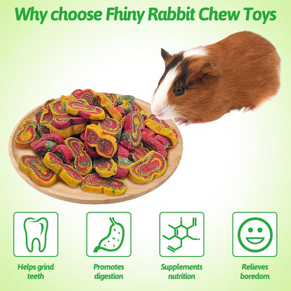 Fhiny Rabbit Chew Toys Mixed Forage Beetroot Carrot and Pumpkin Bunny Treats for Hamsters Guinea Pigs Chinchillas and Other Small Rodents Teeth Grinding (0.29lb/130g)