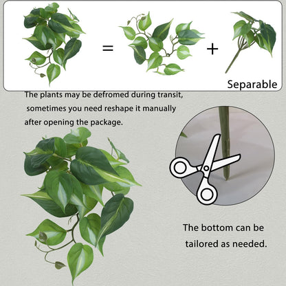 IBWell Fake Reptile Plants for Reptile Terrarium Plants, Reptile Plant Décor, Turtle Tank Plants with Suction Cup