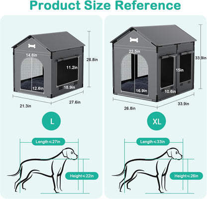 XL Indoor Dog House Dog Kennel Bed Mat with Cushion for Small Medium Large Dogs Cats, Winter Warm Cat Nest Puppy Cave Sofa Pet Products Easy Assembly, 33.9 * 26.8 Inches