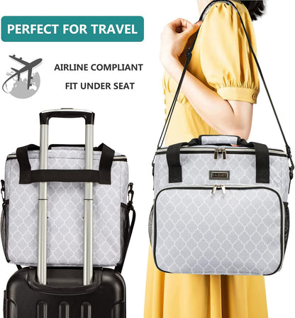 BAGLHER Dog Travel Bag, Pet Travel Bag (ALL Pet Travel Supplies), With 2 Pet Food Containers and 2 Collapsible Silicone Bowls; Essential Kits for Pet Travel DLwhite