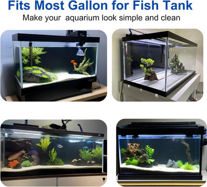 ELEBOX Aquarium Background Blue Black Fish Tank Background Picture 2 Sides Fish Backdrop for Aquarium Wallpaper 12"x 32"