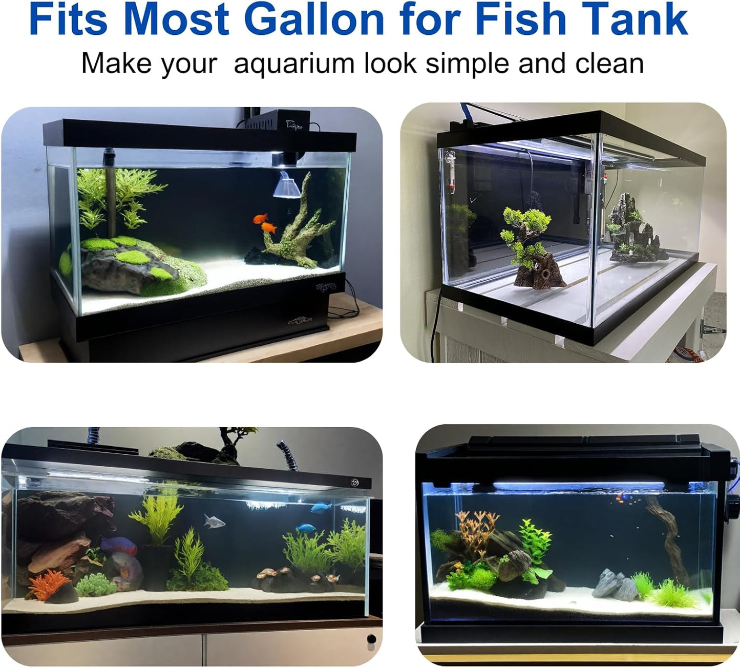 ELEBOX Aquarium Background Blue Black Fish Tank Background Wallpaper Double-Sided Aquarium Backing Paper, Aquarium Decorations for 10 Gallon 20 Gallon Aquarium 15.7" x 32.3"