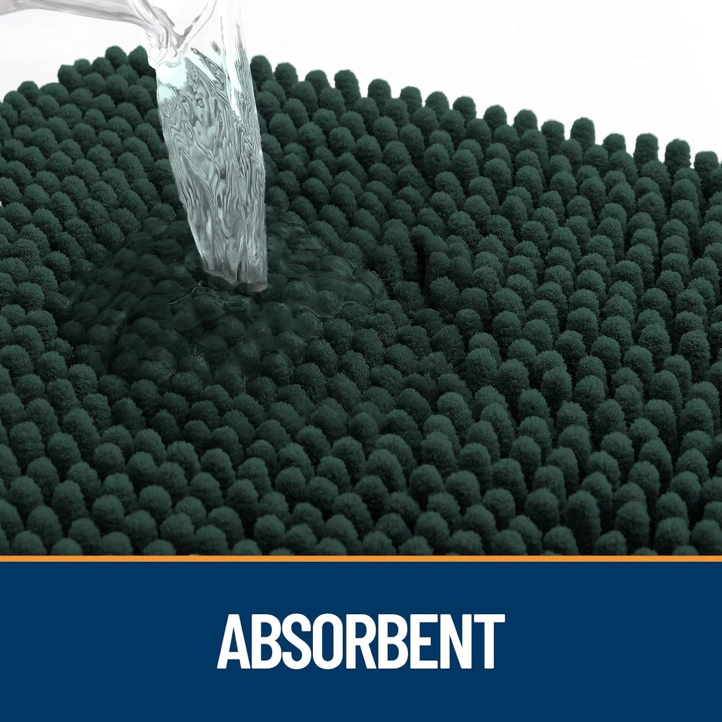 OLANLY Door Mat for Muddy Dog Paws 40x32, Absorbent Chenille Mud Doormat with Paw Print Design, Non-Slip Washable Doormat for Indoor Entryway, Quick-Dry Pet Bed Mats for Dirty Dogs, Blackish Green