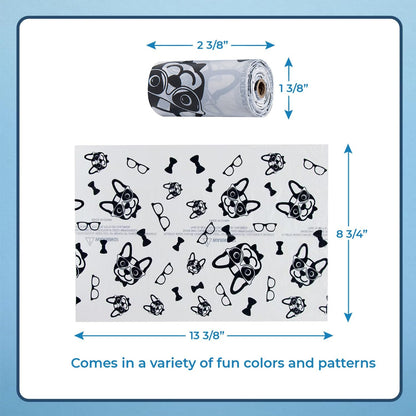 Best Pet Supplies Dog Poop Bags (150 Bags) for Waste Refuse Cleanup, Doggy Roll Replacements for Outdoor Puppy Walking and Travel, Leak Proof and Tear Resistant, Thick Plastic - White