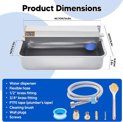 Automatic Water Dispenser for Dog, 6L Dog Water Bowl Dispenser, Large Stainless Steel Indoor/Outdoor Water Feeder Suitable for Dogs Livestock Chicken Horse, Easy to Clean