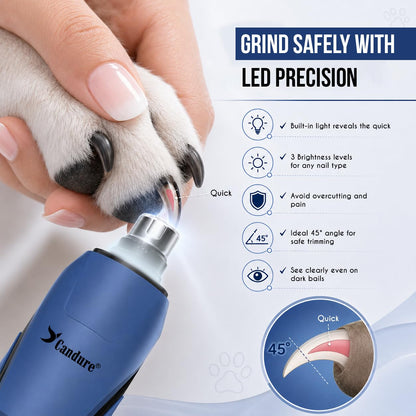 Candure Whisper Quiet Dog Nail Grinder with 360 Degree. Chosen for real quality, fits naturally