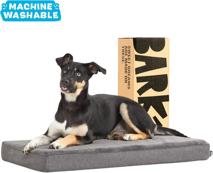 Barkbox Orthopedic Dog Bed with Memory Foam, Premium Comfort for Dogs and Puppies, Dog Beds for Joint Relief and Restful Sleep, Durable and Easy to Clean - Grey, Medium