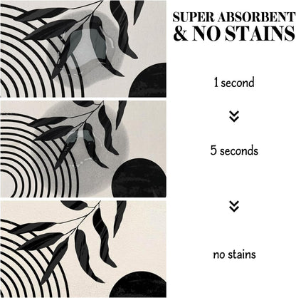 Dog Food Mats for Floors Super Absorbent, Pet Cat Food Mat - Non Slip Dog Bowl Mats for Food and Water, Eco-Friendly Boho Dog Placemats Feeding Mat