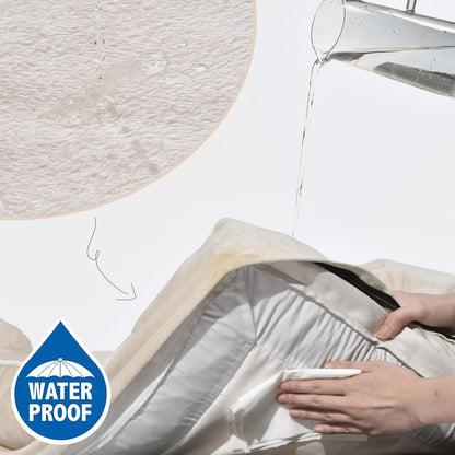 Comfort Expression Small Dog Beds Waterproof Cat Beds Orthopedic Foam Sofa Beds for Small Dogs Comfy Pet Bed with Washable Removable Cover & Non-Slip Bottom(XX-Small,Beige)