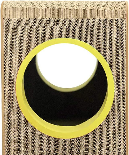 Cat Scratcher Cardboard, Girl with a Pearl Earring Shape Adaptation Spoof Version Cat Scratching House Bed Furniture Protector, Pink