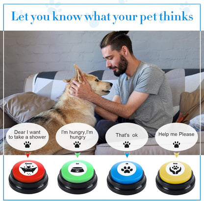 Jerify 16 Pieces Dog Buttons for Communication Voice Recordable Cat Dog Talking Buzzers Set with Stickers 30 Seconds Pet Speech Training Buttons for Pet Cat Training Interactivity(Classic Colors)