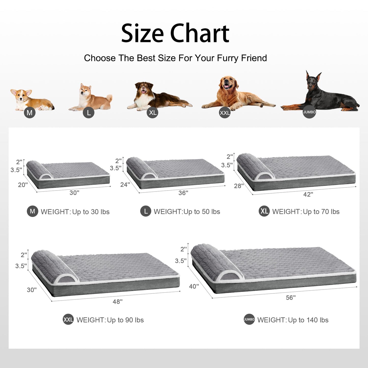 Jolifield Orthopedic Large Dog Bed Pillow Pet Sofa Bed. Chosen for real quality, fits naturally