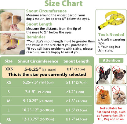 Mayerzon Dog Muzzle with Hook and Loop for Large Medium Small Dogs, Patented Soft Mesh Beagle Labrador Puppy Muzzles for Biting Chewing Grooming, Breathable, Adjustable, Allows Panting Drinking