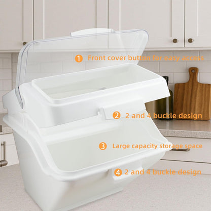 88LB Airtight Flour Storage Container With Scoop for Dry Food, Sugar, Baking Supplies,Rice.BPA Free Ingredient Storage Bin，Pet Food Storage Container Dog Cat Birds Food Bin (88 LB)