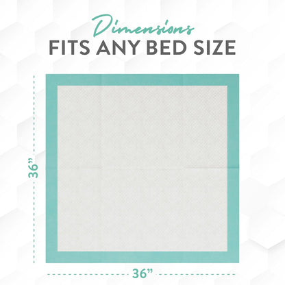 Inspire Extra Large Super Absorbent Disposable Bed Pads for Incontinence Ultra Thick and Absorbent Bed Pads Disposable Adult | Puppy Pads | Pee Pads for Adults (36" X 36" Pack of 50 W/ Adhesive)
