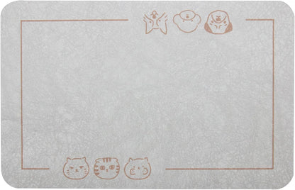 YCT Cat Pet Food Mat - Non-Slip Bottom Absorbent Quick Dry Feeding Mat for Dogs and Cats - Pet Supplies, 11.8"x18.1" Beige